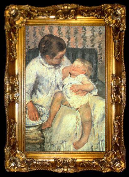 framed  Mary Cassatt Mother About to Wash her Sleepy Child, ta009-2